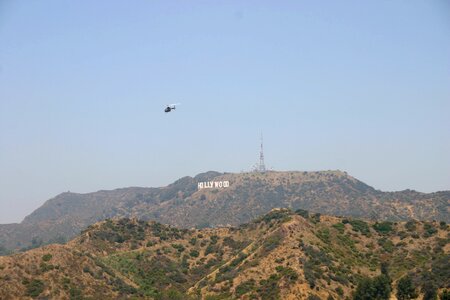 Hollywood sign los angeles helicopter photo