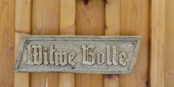 Wooden sign fairy tales widow bolte photo