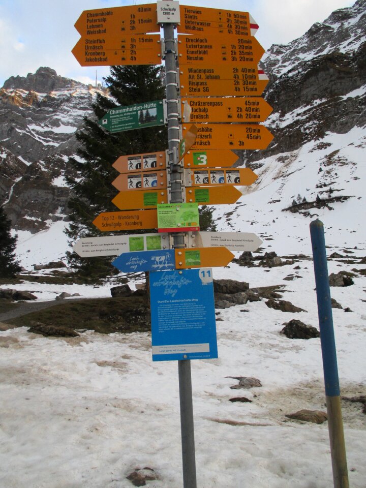 Hiking trails arrow away