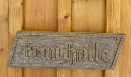 Wooden sign fairy tales mrs holle