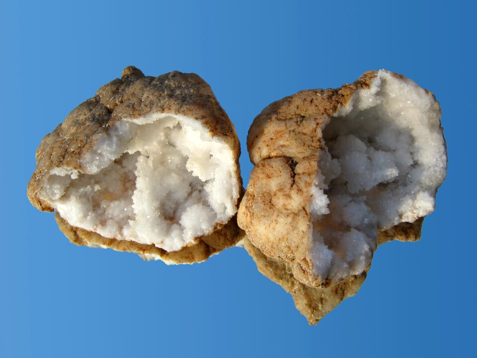 Rock broken up halves