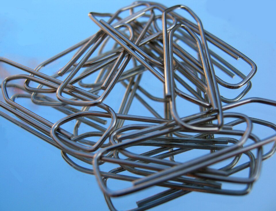 Paper clips several metal