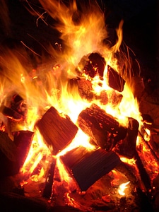 Hot coal fireplace photo