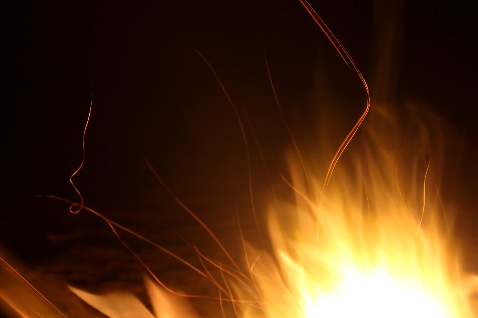 Flame wood fire hot