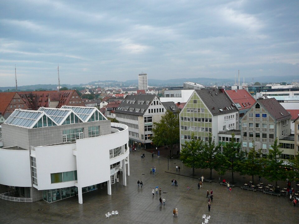 Town home cloudiness panoramic view from the cathedral