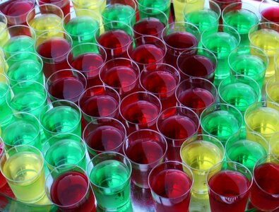 Jelly shot glass colorful