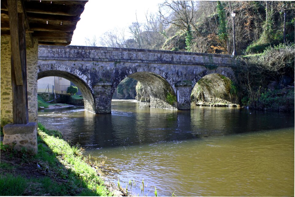 River stone bridge ancient bridge