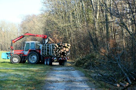 Log trailer wood means of transport
