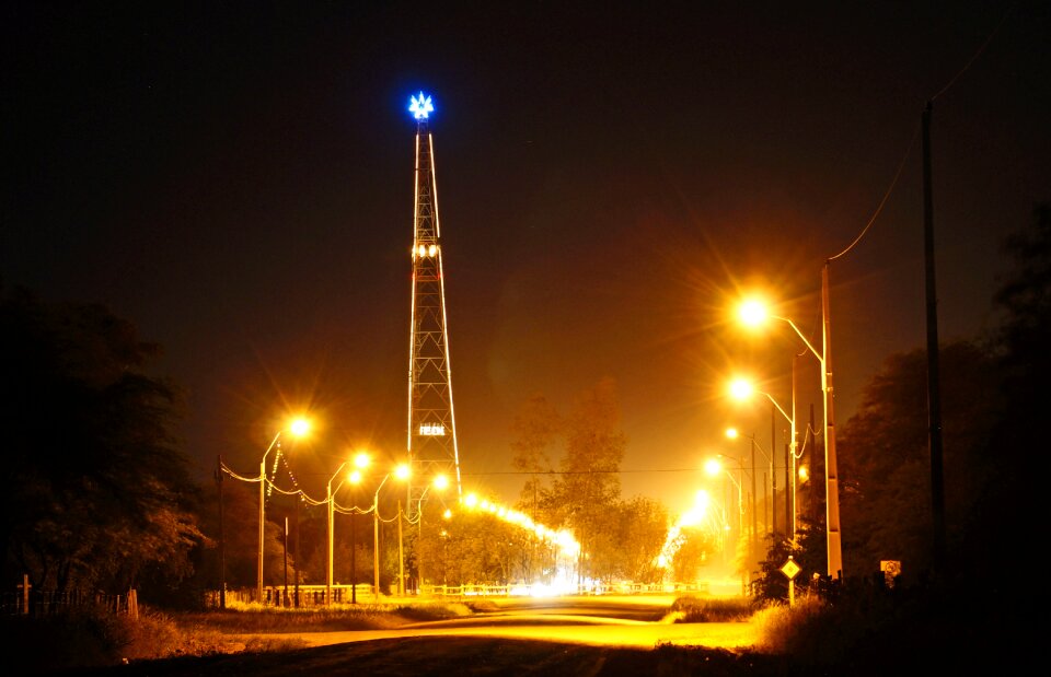 Night long exposure city lights