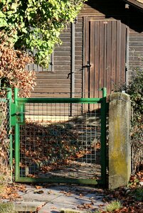 Entrance doors green garden door