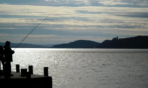 Pier angler light photo