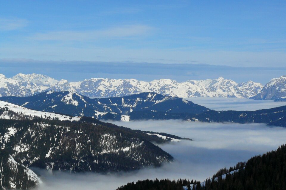 Alpine panorama mountain rock