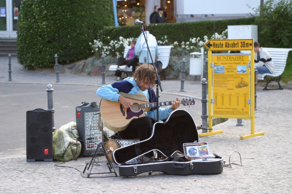Beach musician guitar