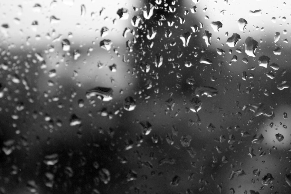 Wet black and white glass photo