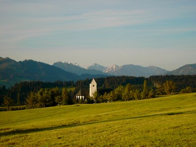 Allgäu church mountain panorama photo