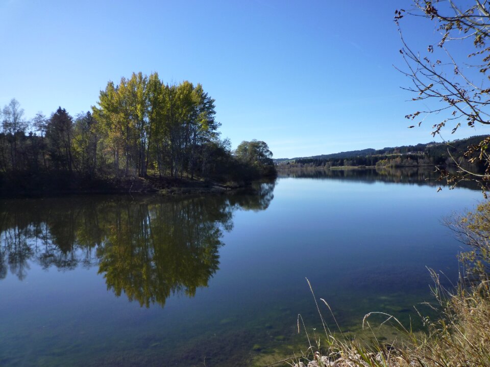 Peace quiet as smooth as glass pond photo