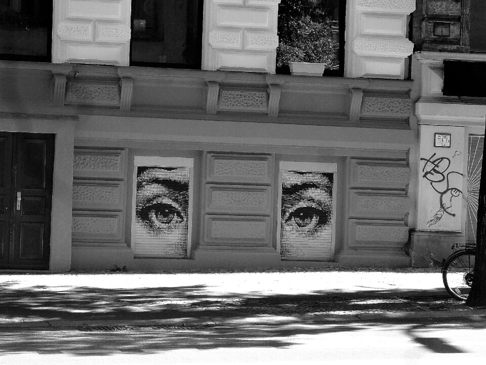 Street art painted road
