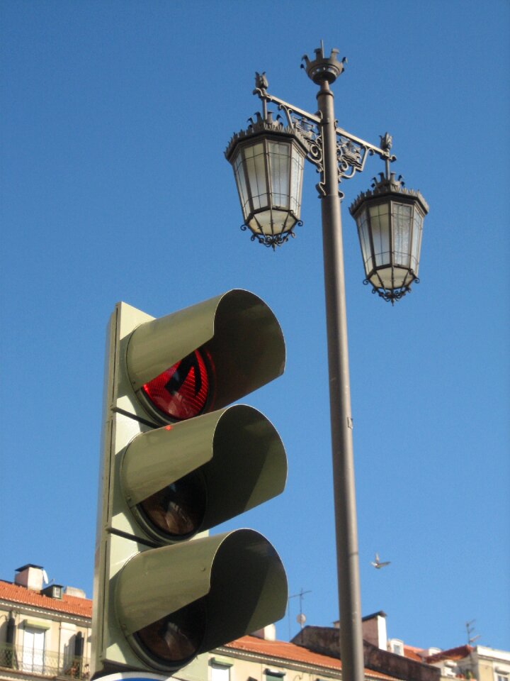 Lisbon antique lamp semaphore