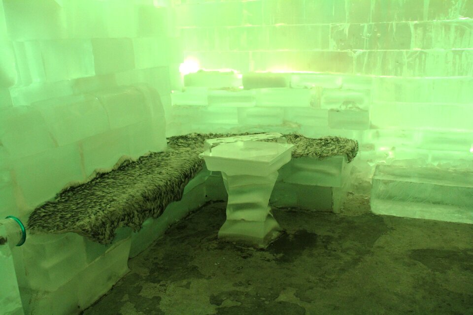 Cold freezing ice bar