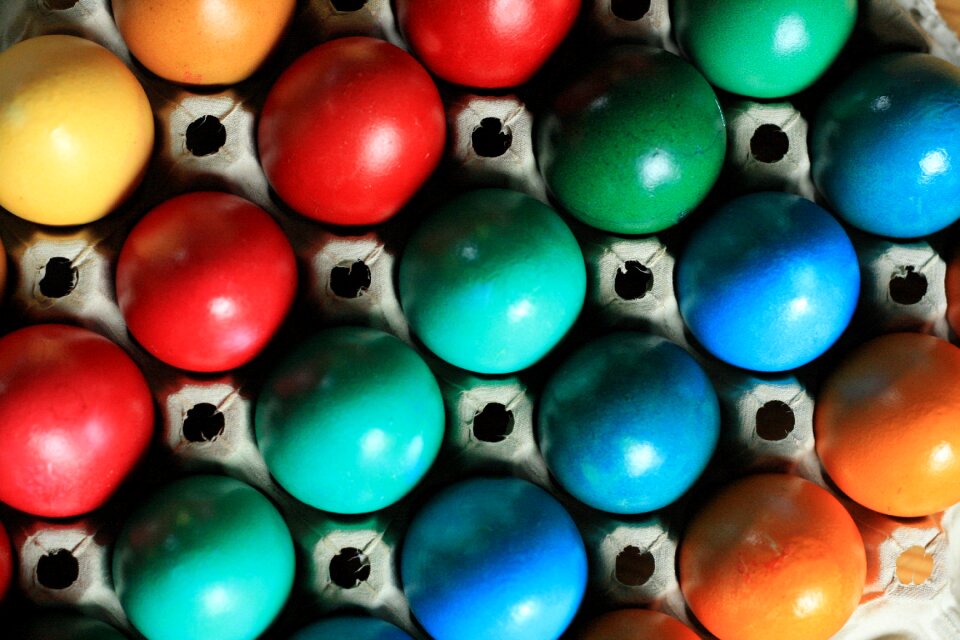 Cooked easter egg colorful