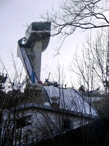 Winter ski jumping alpine