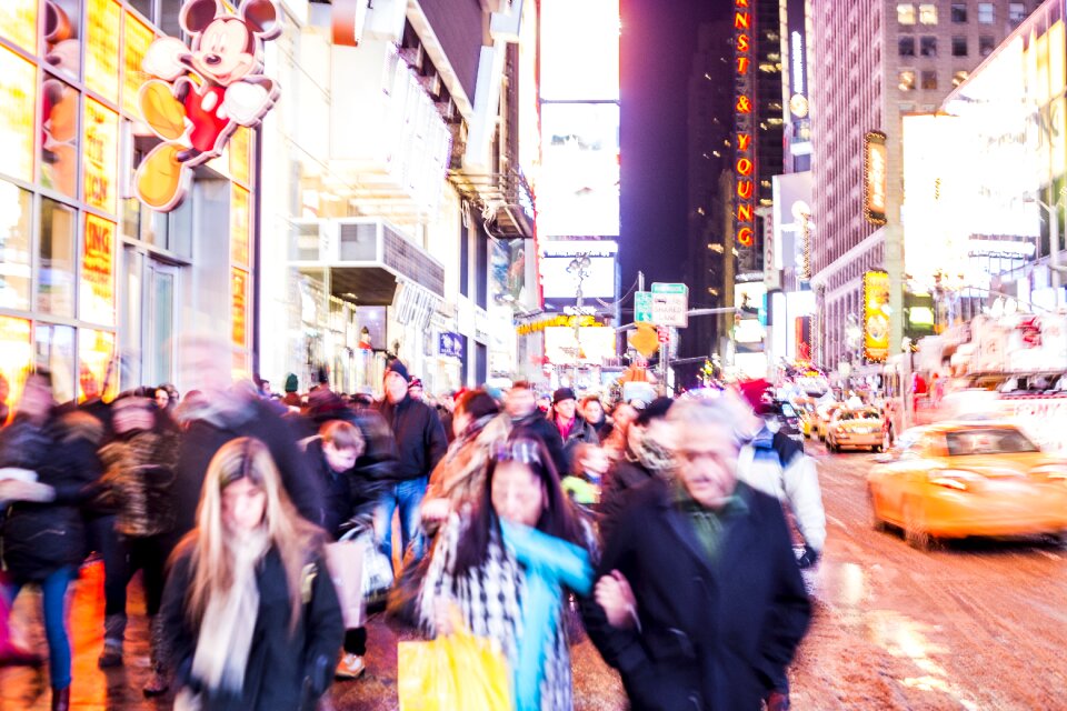 Crowd lights new york city