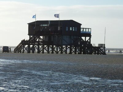 North sea building stilt houses photo