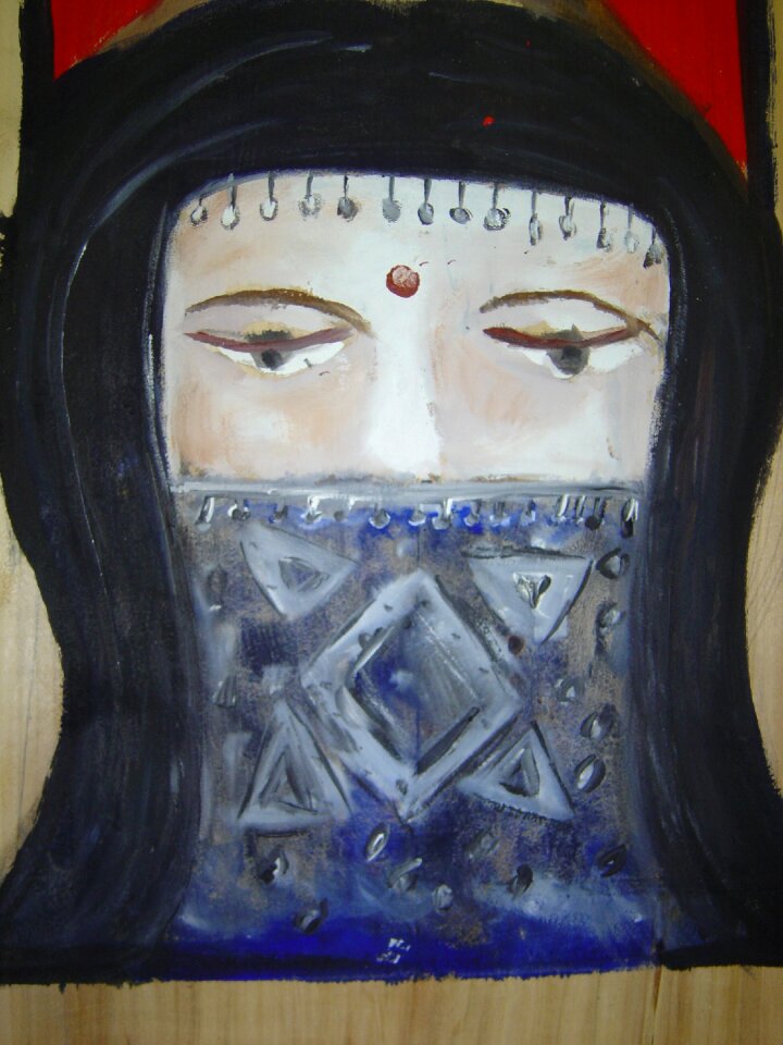 Tree bark portrait carving