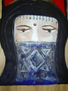 Tree bark portrait carving