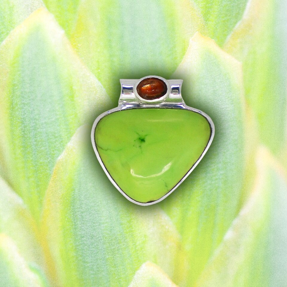 Silver jewelry green dark green