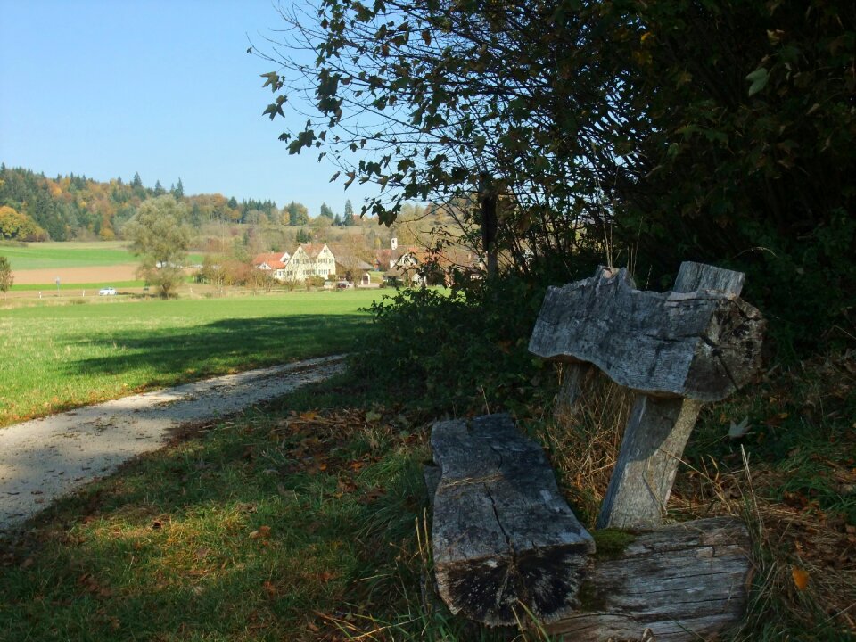 Lautertal bank in the shadow village in the valley