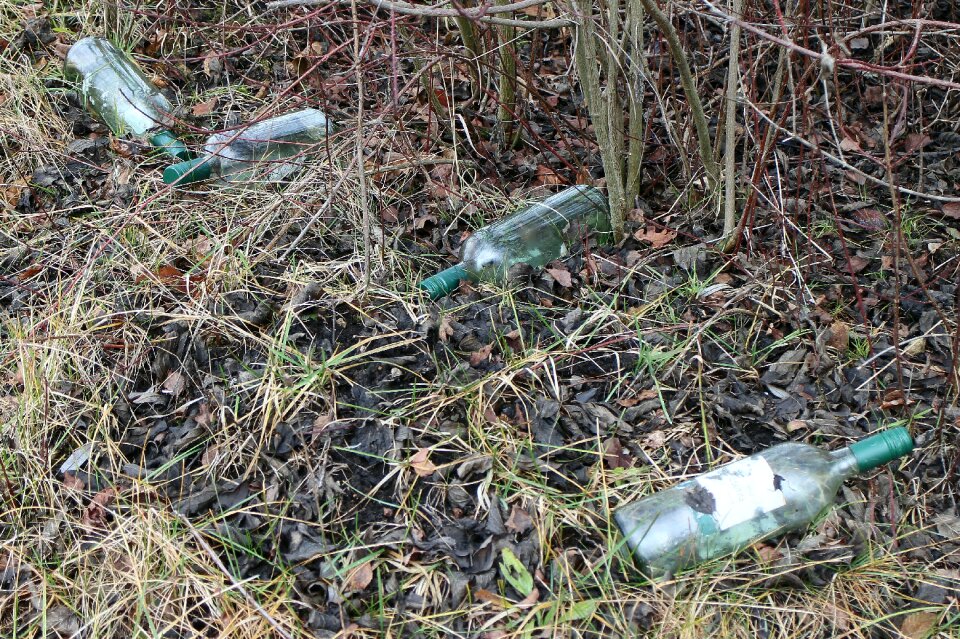 Garbage throw away society on the side of the road
