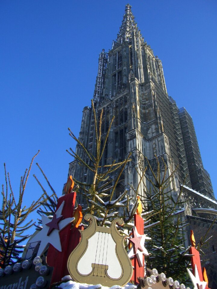 Sky blue christmas market photo