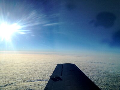 Flying sky blue photo