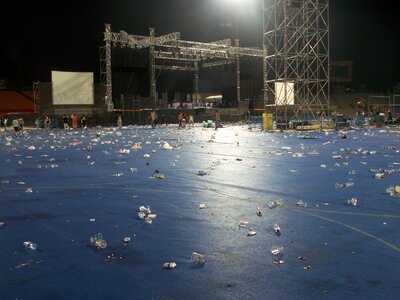 Litter garbage mess