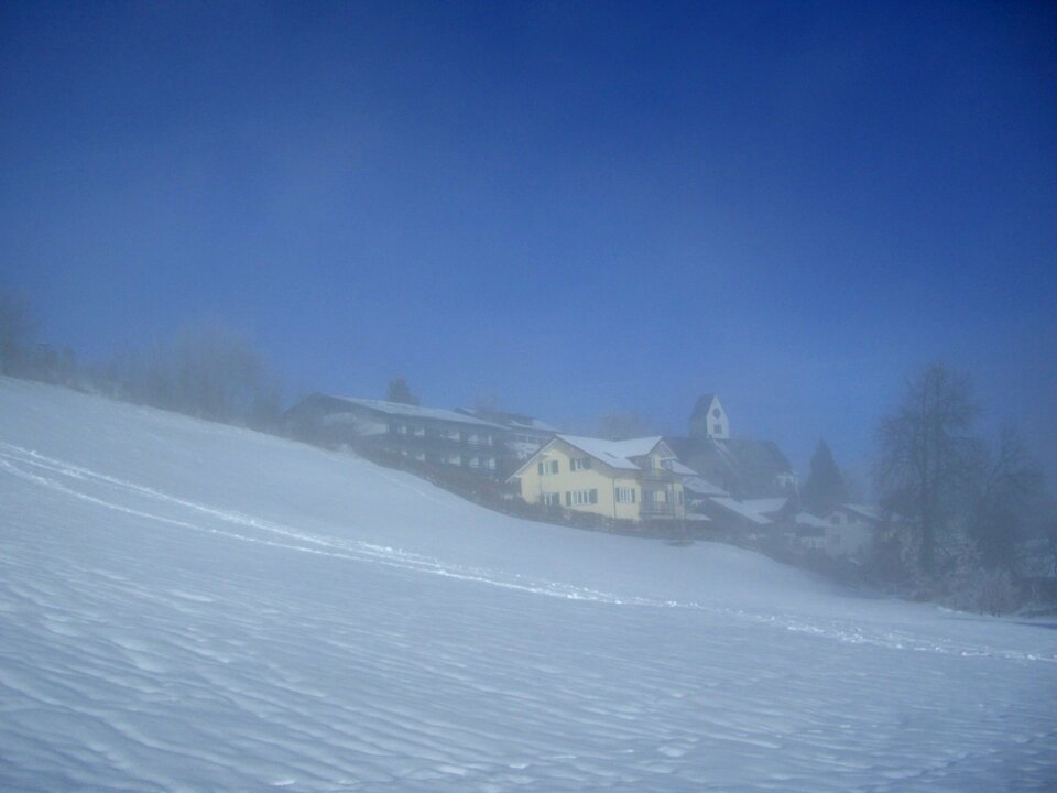 Snow sky blue photo