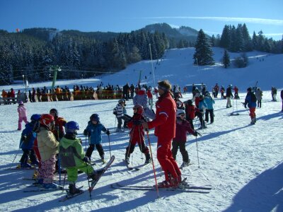 Skiing winter white
