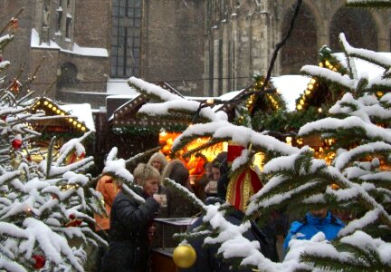 Christmas market cathedral square ulm photo