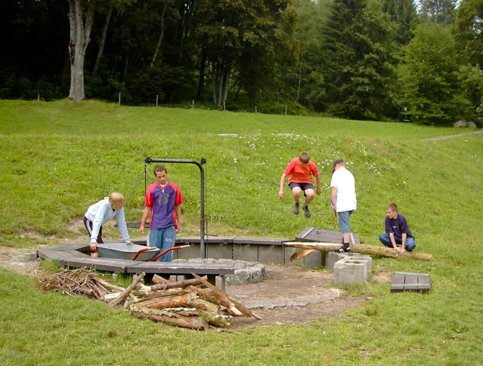 Make wood barbecue festival preparation veltishof youth hostel