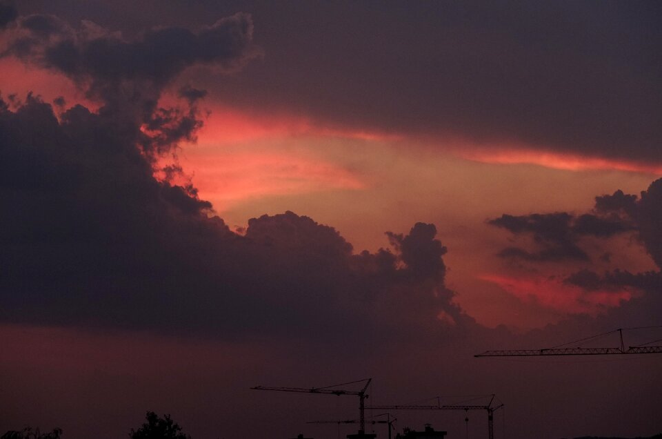 Clouds afterglow sky