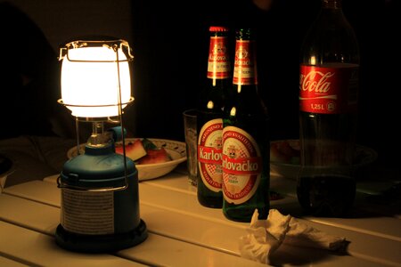 Gaslight evening camping