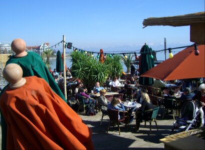 Lake constance beer garden parasol photo