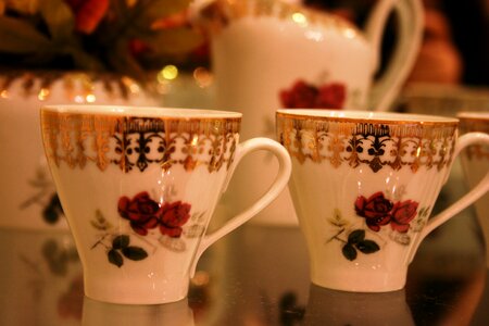 Porcelain cup porcelain decoration photo