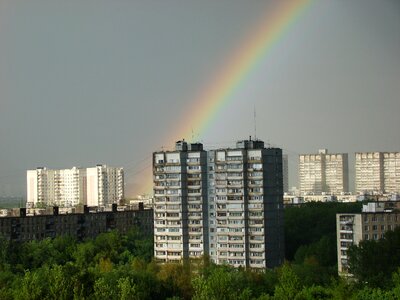 City rainbow high rise building