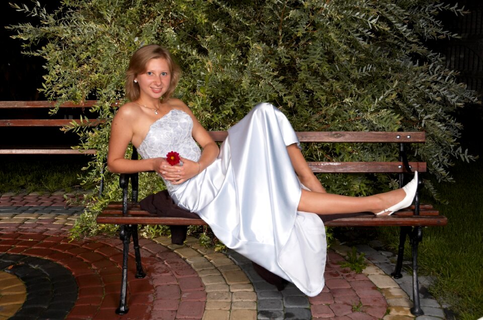 Bench flower a smile