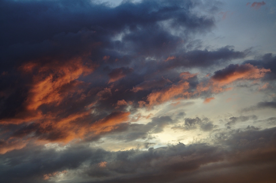 Sky clouds afterglow