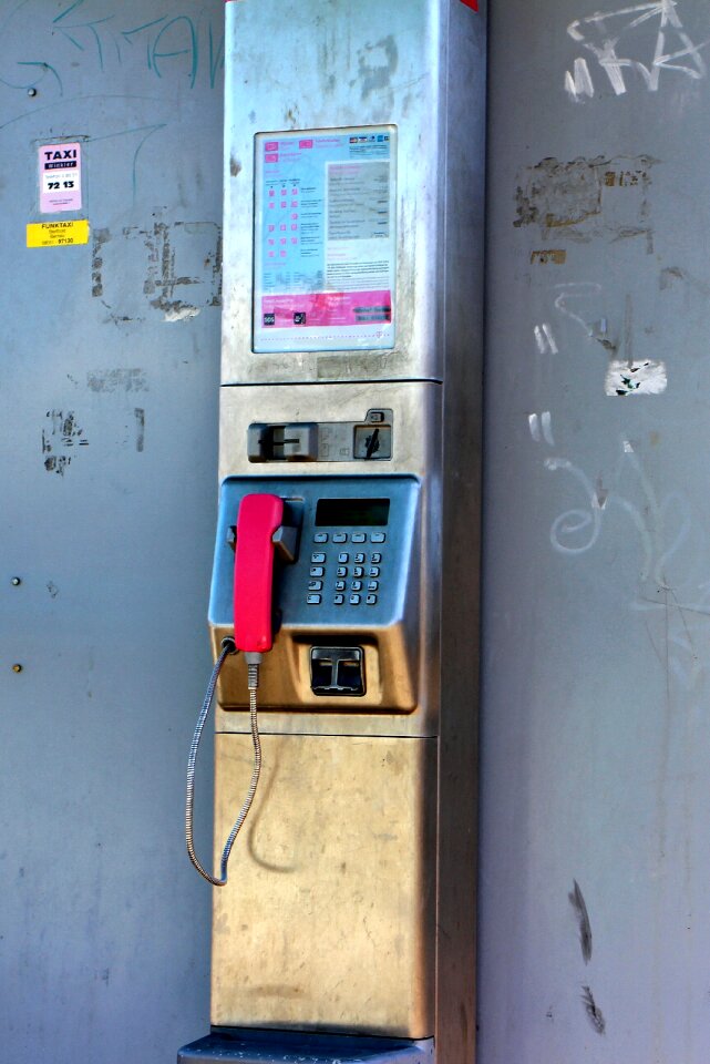 Public phone booth telephone