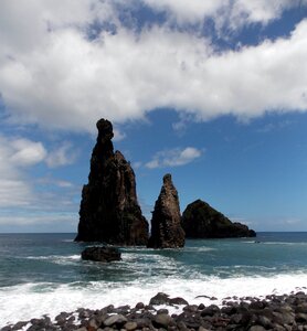 Rock cliff ocean photo