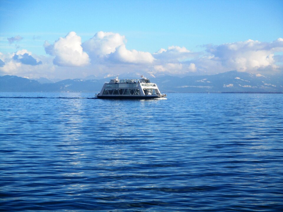Car ferry pass clouds