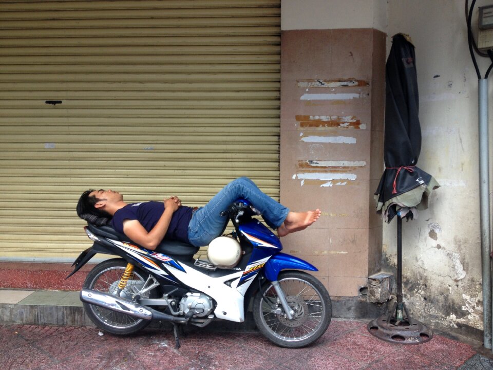 Asia city sleeping